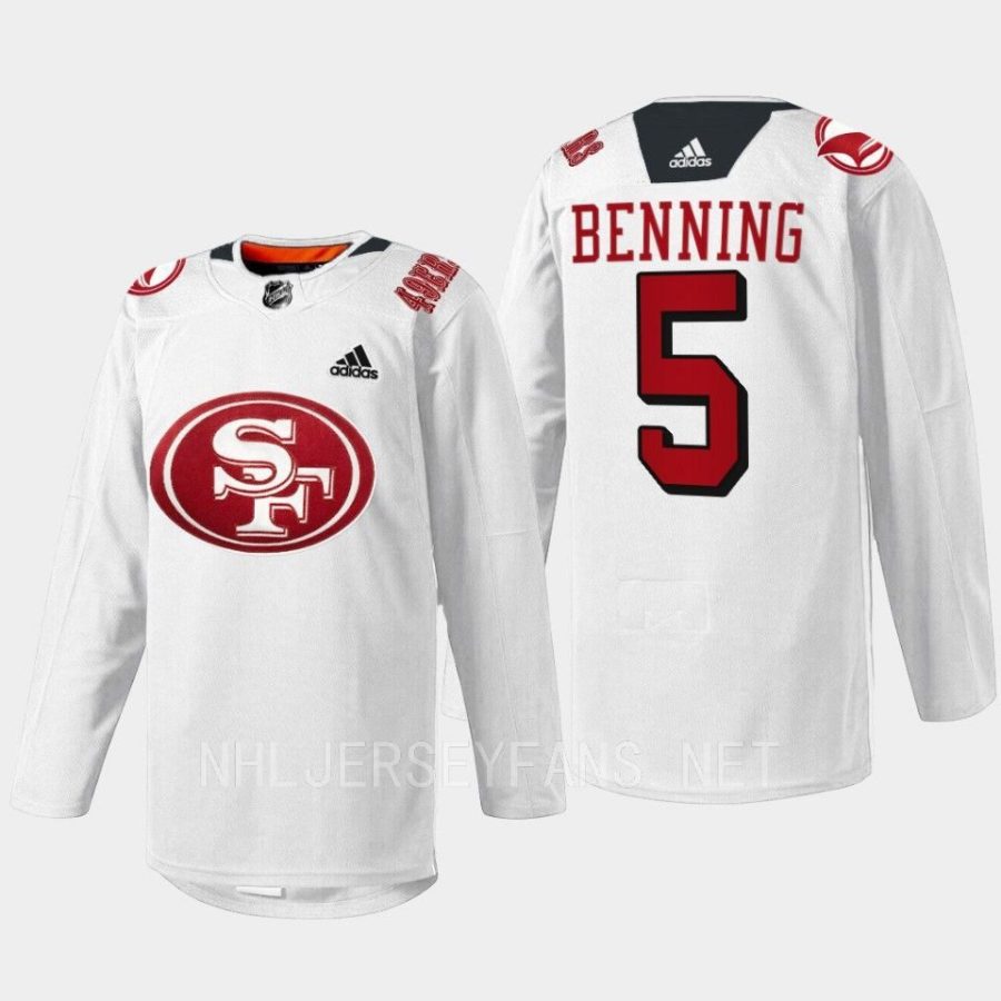 men sharks matt benning 2022 specialty warm up 49er mash up white jersey