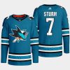 men sharks nico sturm 2022 23 primegreen authentic home teal jersey