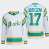 men sharks thomas bordeleau 2022 authentic primegreen reverse retro 2.0 white jersey