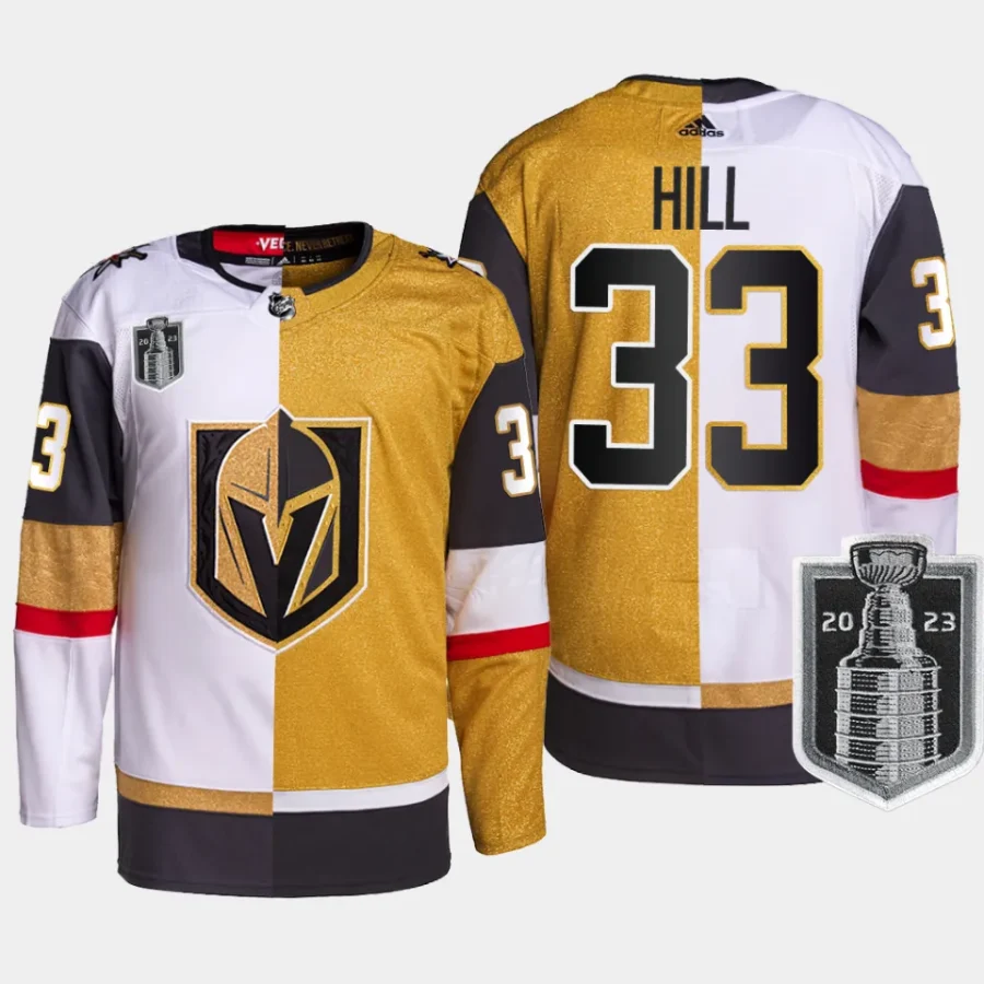 men vgk adin hill split edition 2023 western conference champions white gold jersey