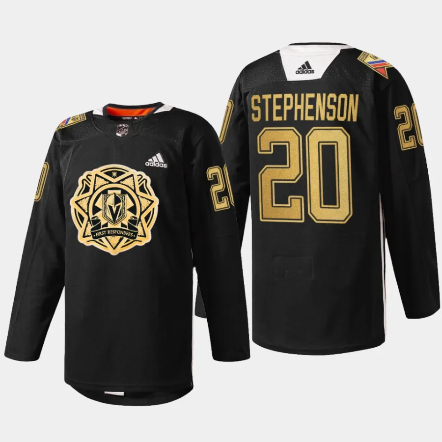 men vgk chandler stephenson 2024 first responders black jersey