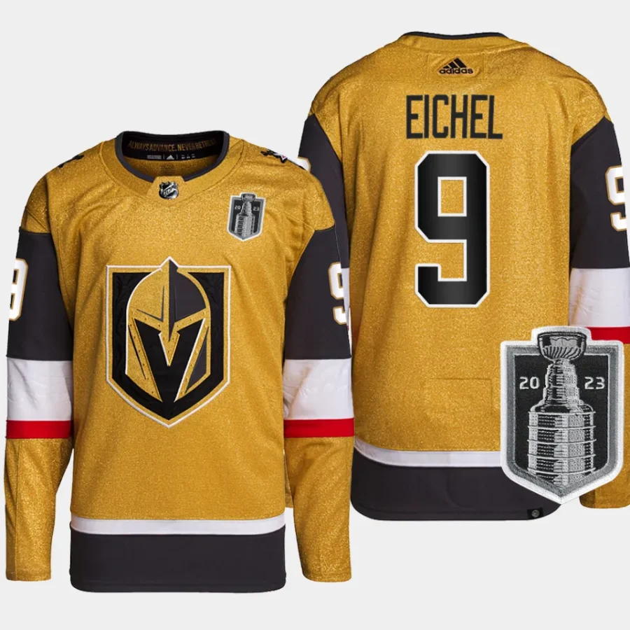 men vgk jack eichel authentic home 2023 stanley cup final gold jersey