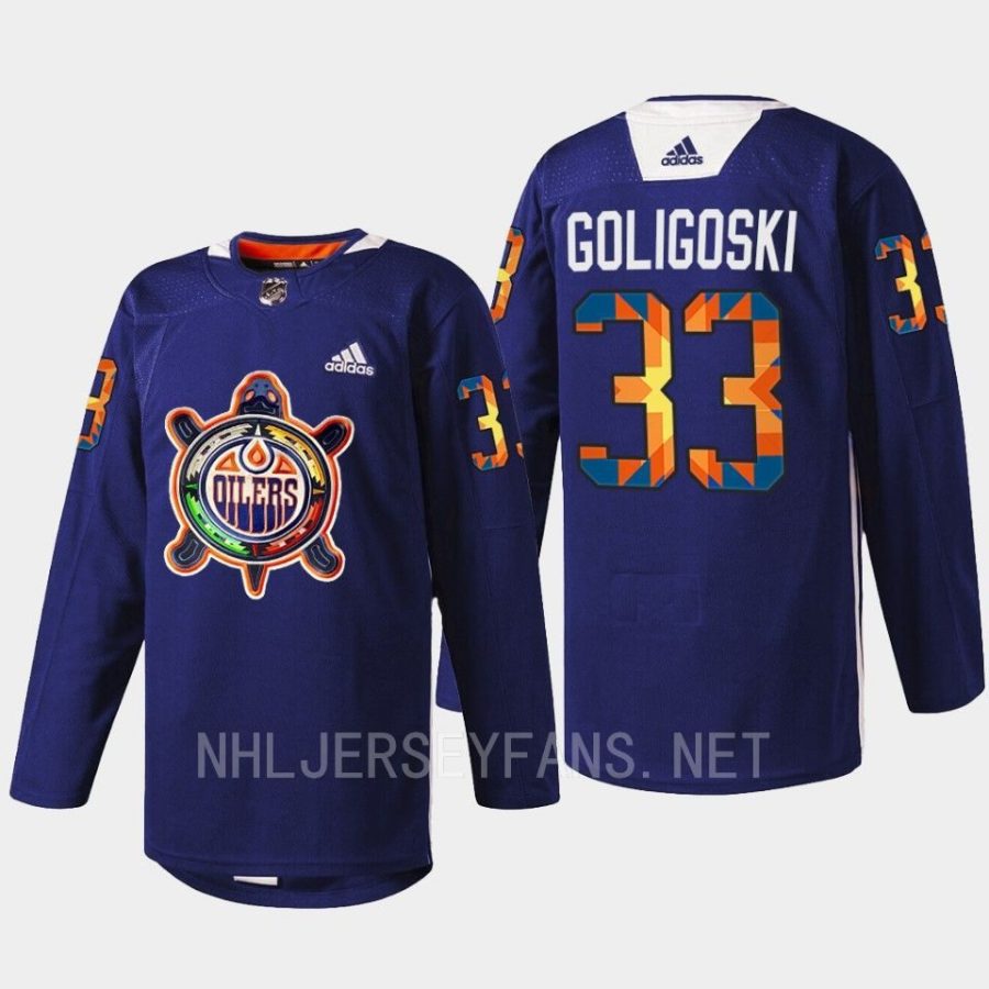 men wild alex goligoski warmup indigenous celebration night 2022 navy jersey