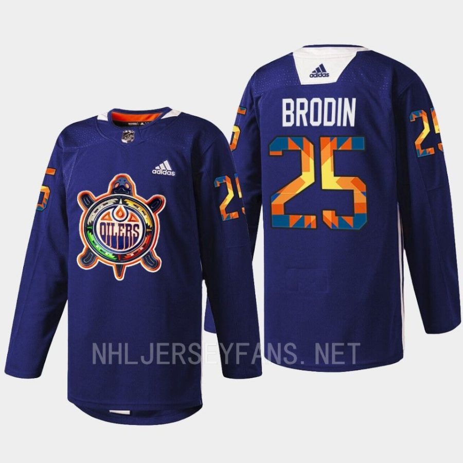 men wild jonas brodin warmup indigenous celebration night 2022 navy jersey