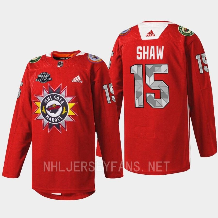 men wild mason shaw 2022 warmup native american heritage red jersey