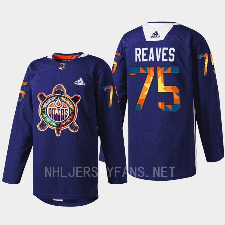 men wild ryan reaves warmup indigenous celebration night 2022 navy jersey