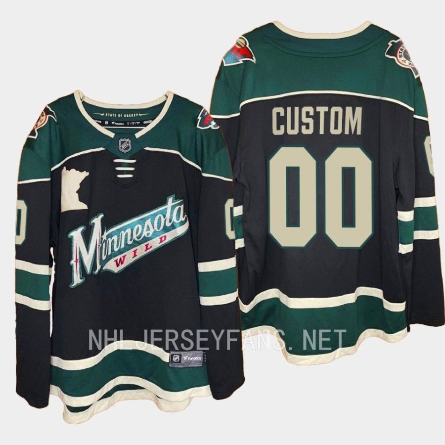 minnesota wild custom alternate 2023 24 breakaway player jersey black