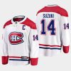 montreal canadiens nick suzuki 2023 captain patch away jersey white