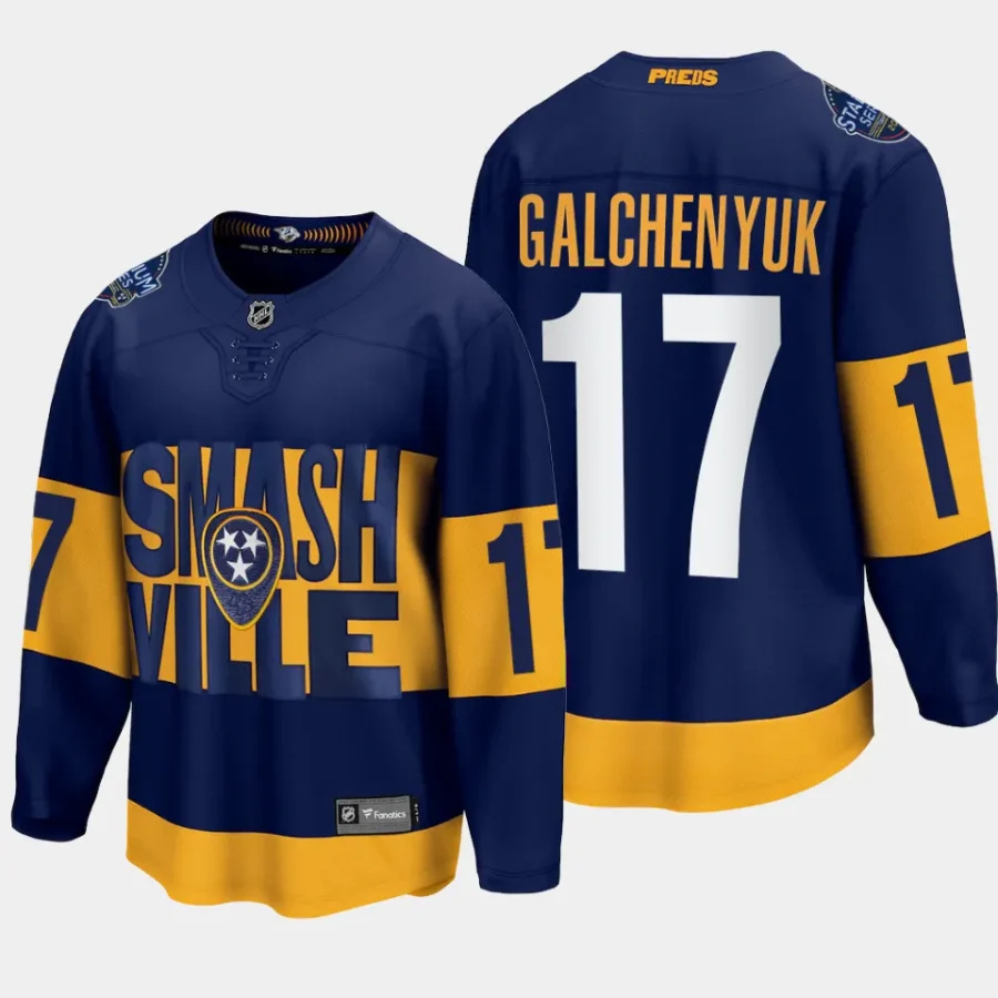 nashville predators alex galchenyuk 2022 stadium series breakaway player jersey navy