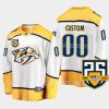 nashville predators custom 25th anniversary logo 2023 24 away jersey white