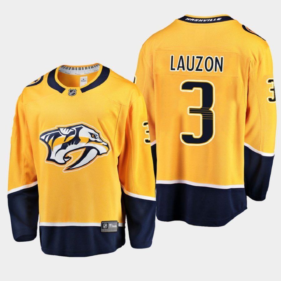 nashville predators jeremy lauzon home 2022 jersey gold