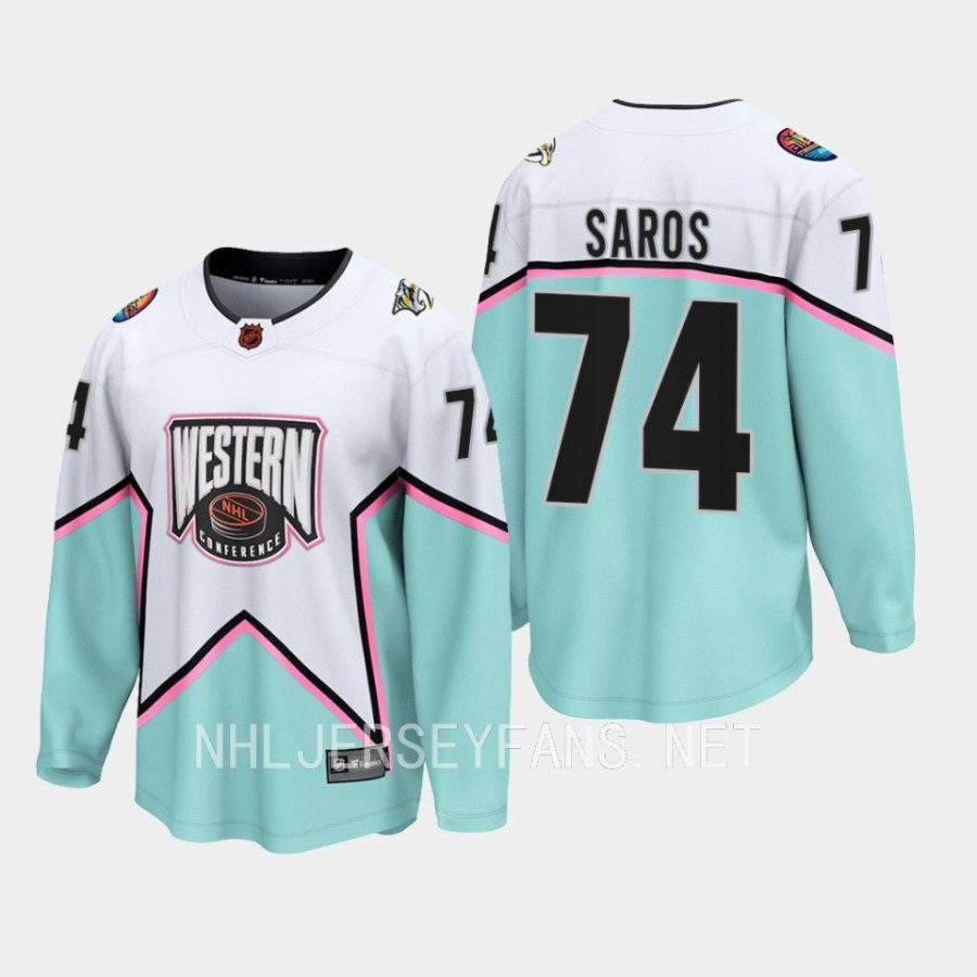 nashville predators juuse saros 2023 nhl all star western conference jersey white