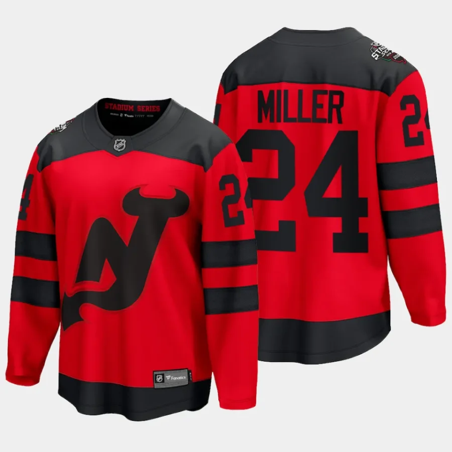 new jersey devils colin miller 2024 nhl stadium series breakaway player jersey red