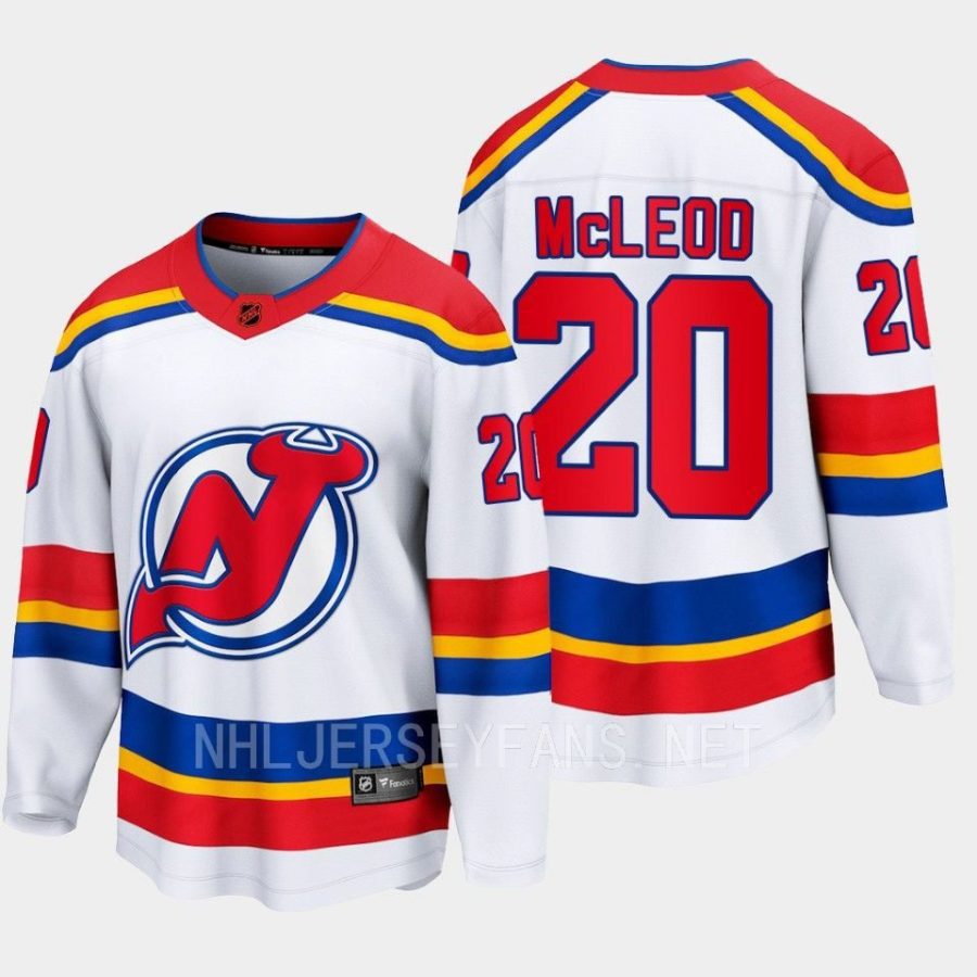 new jersey devils michael mcleod special edition 2.0 2022 breakaway retro jersey white