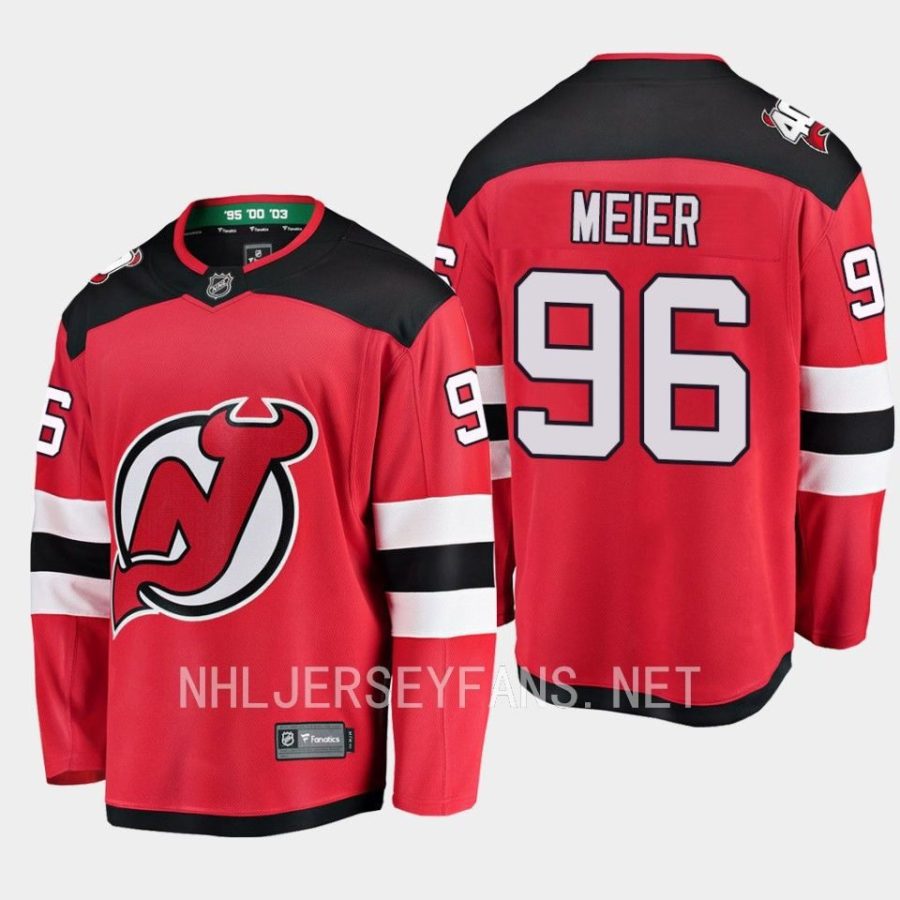 new jersey devils timo meier home breakaway player jersey red