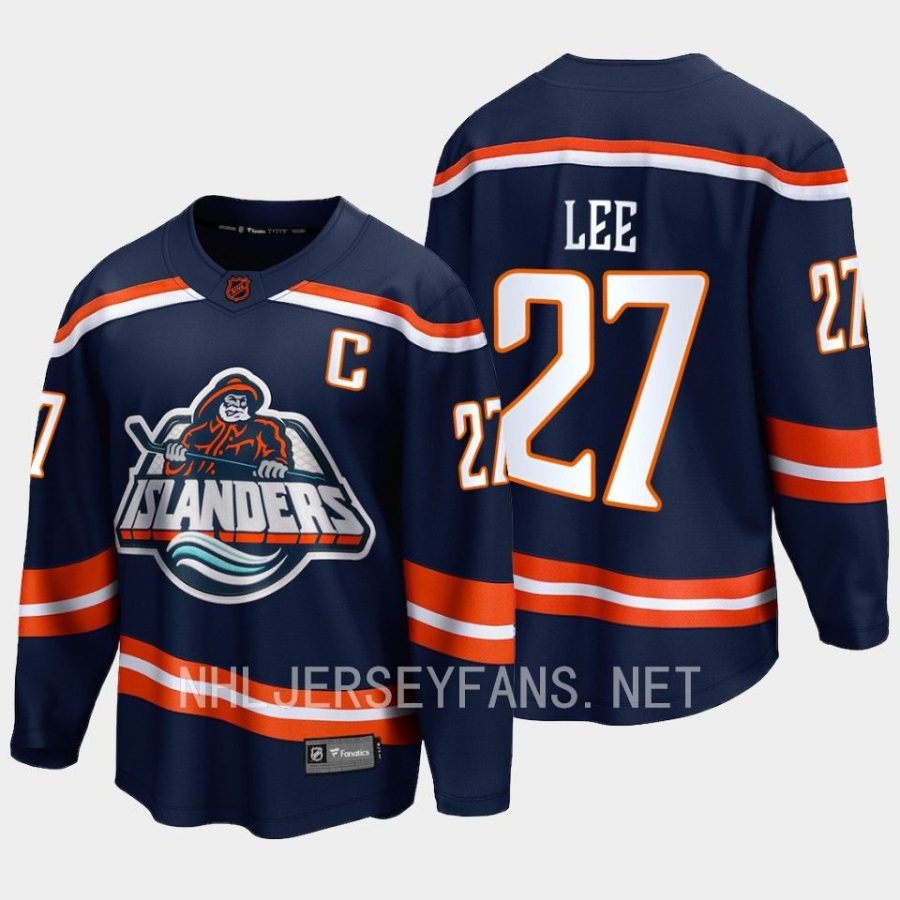 new york islanders anders lee special edition 2.0 2022 breakaway player retro jersey navy