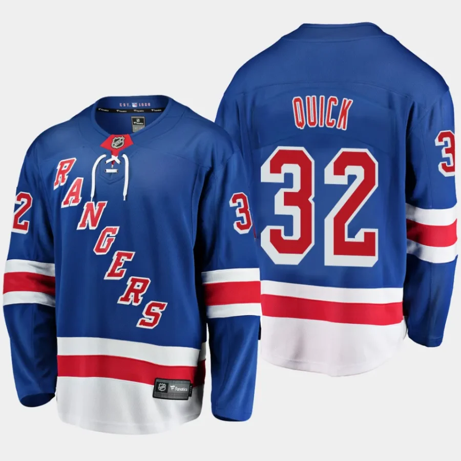 new york rangers jonathan quick home breakaway player jersey blue