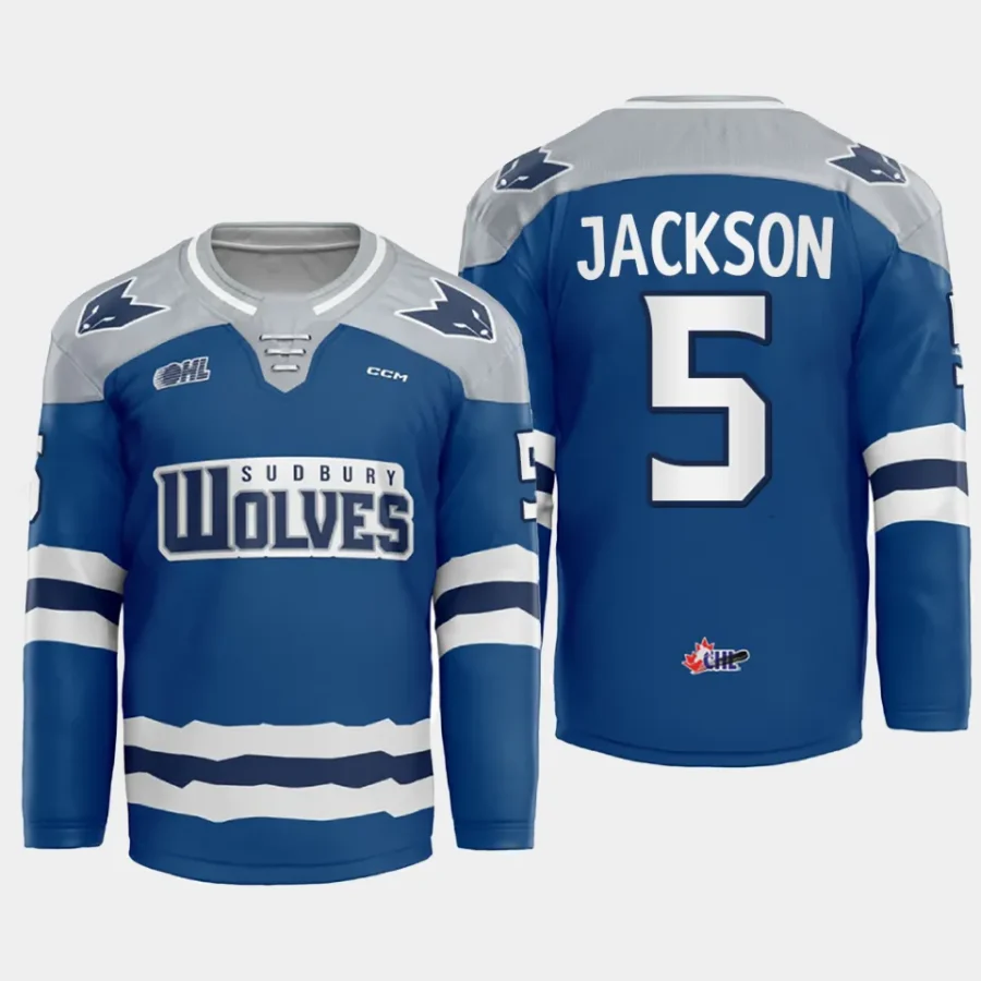 nolan jackson sudbury wolves blue futuristic alternate ohl replica jersey