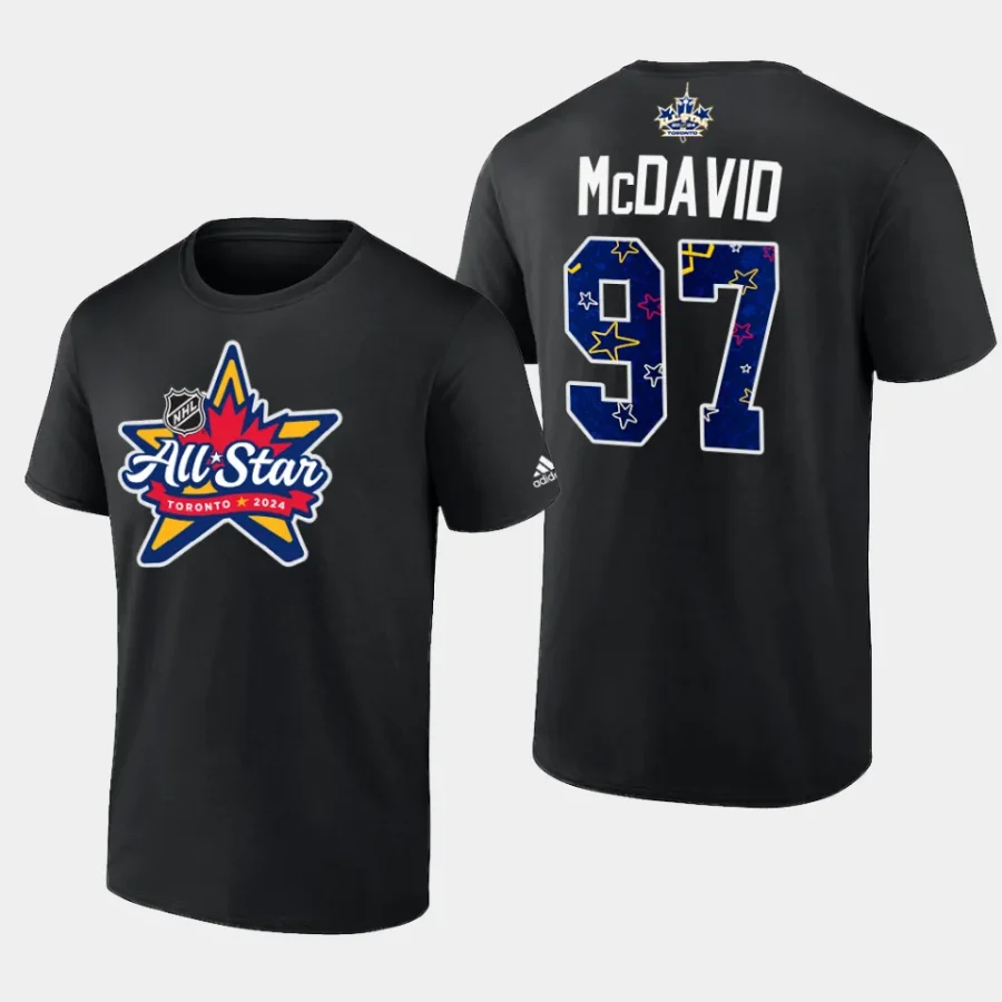 oilers connor mcdavid black primary logo 2024 nhl all star t shirt