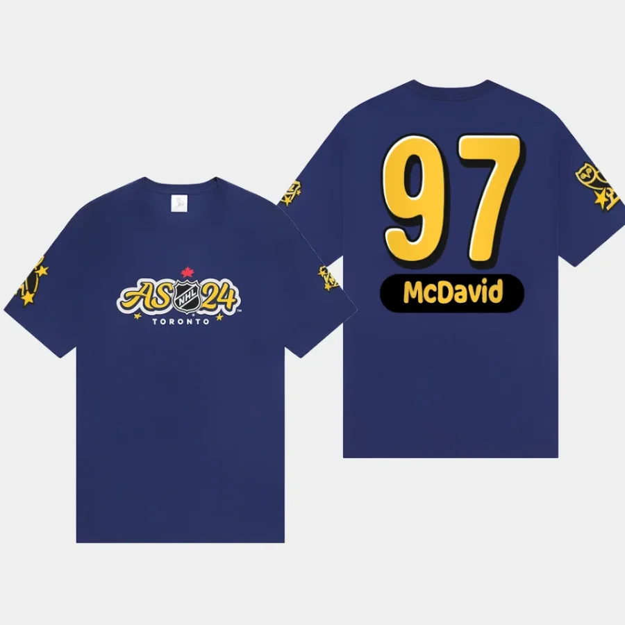 oilers connor mcdavid blue ovo 2024 nhl all star t shirt