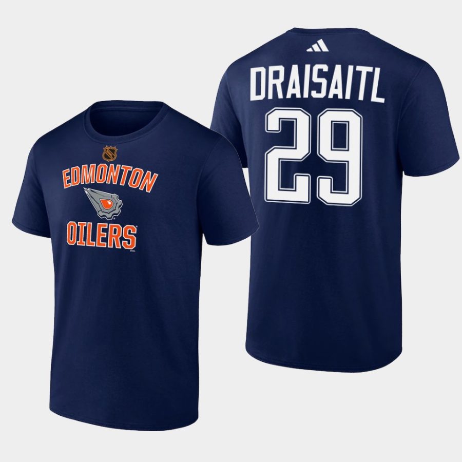 oilers leon draisaitl navy wheelhouse reverse retro 2.0 t shirt