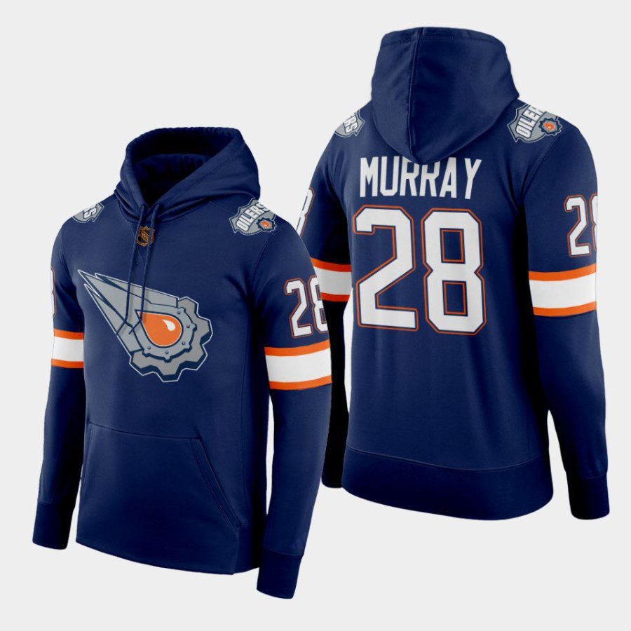 oilers ryan murray navy reverse retro 2.0 pullover hoodie