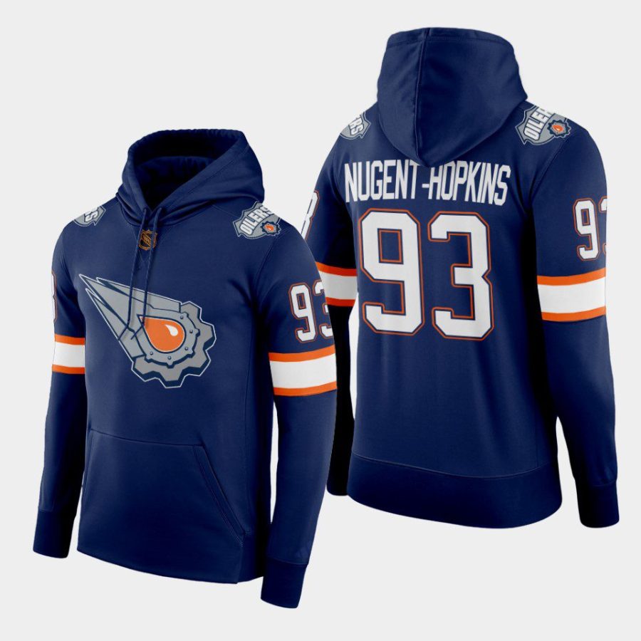 oilers ryan nugent hopkins navy reverse retro 2.0 pullover hoodie