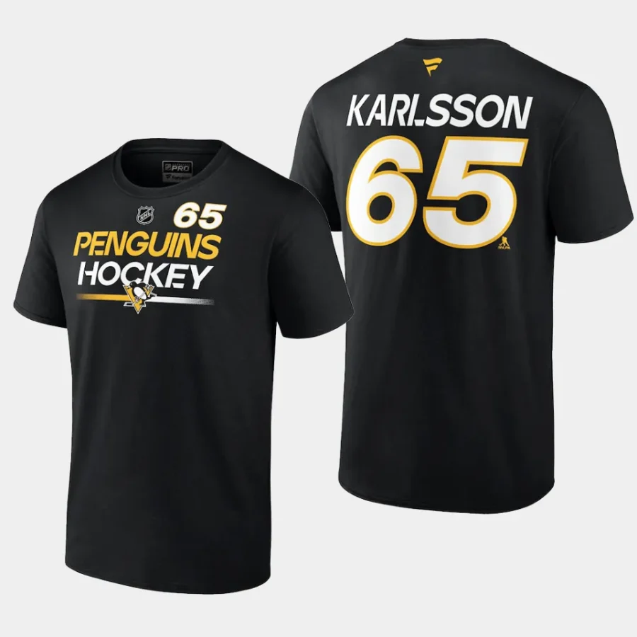 penguins erik karlsson black name number authentic pro prime t shirt