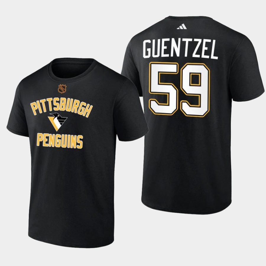 penguins jake guentzel black wheelhouse reverse retro 2.0 t shirt