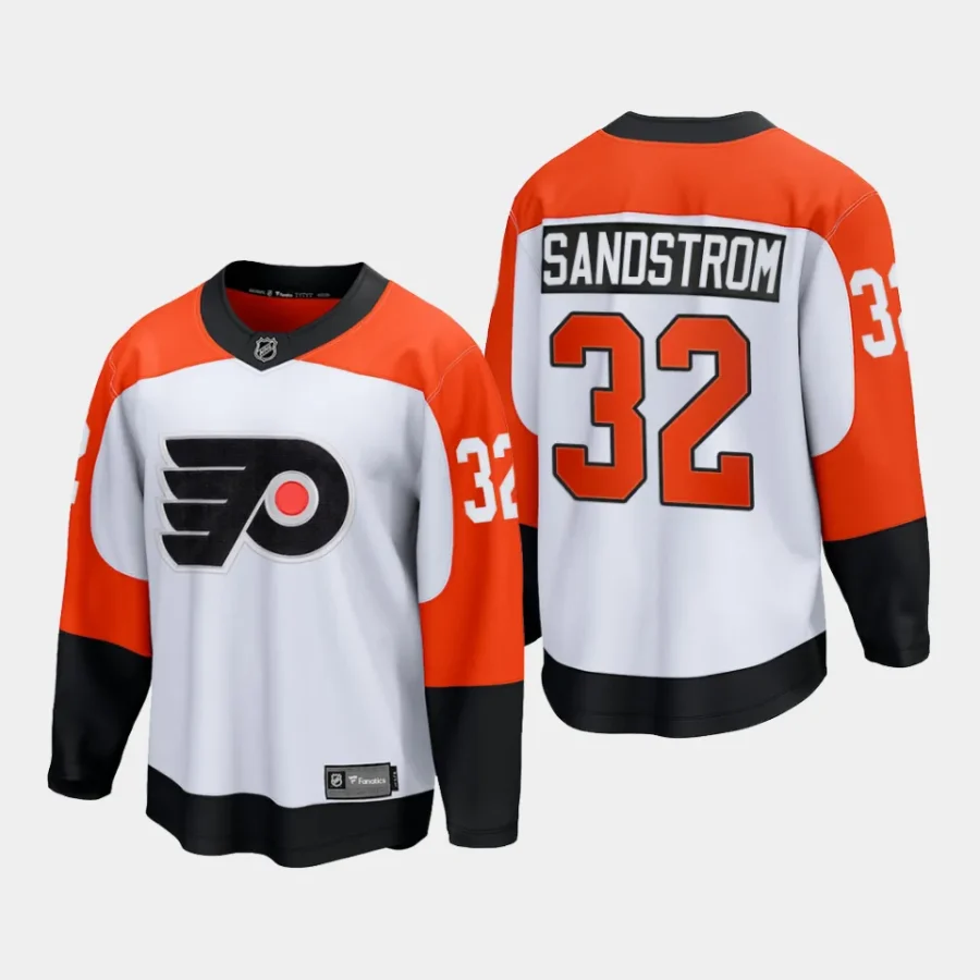 philadelphia flyers felix sandstrom away 2023 24 premier breakaway player jersey white