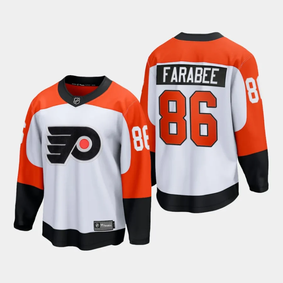 philadelphia flyers joel farabee away 2023 24 premier breakaway player jersey white