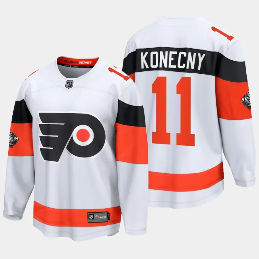 philadelphia flyers travis konecny 2024 nhl stadium series breakaway player jersey white