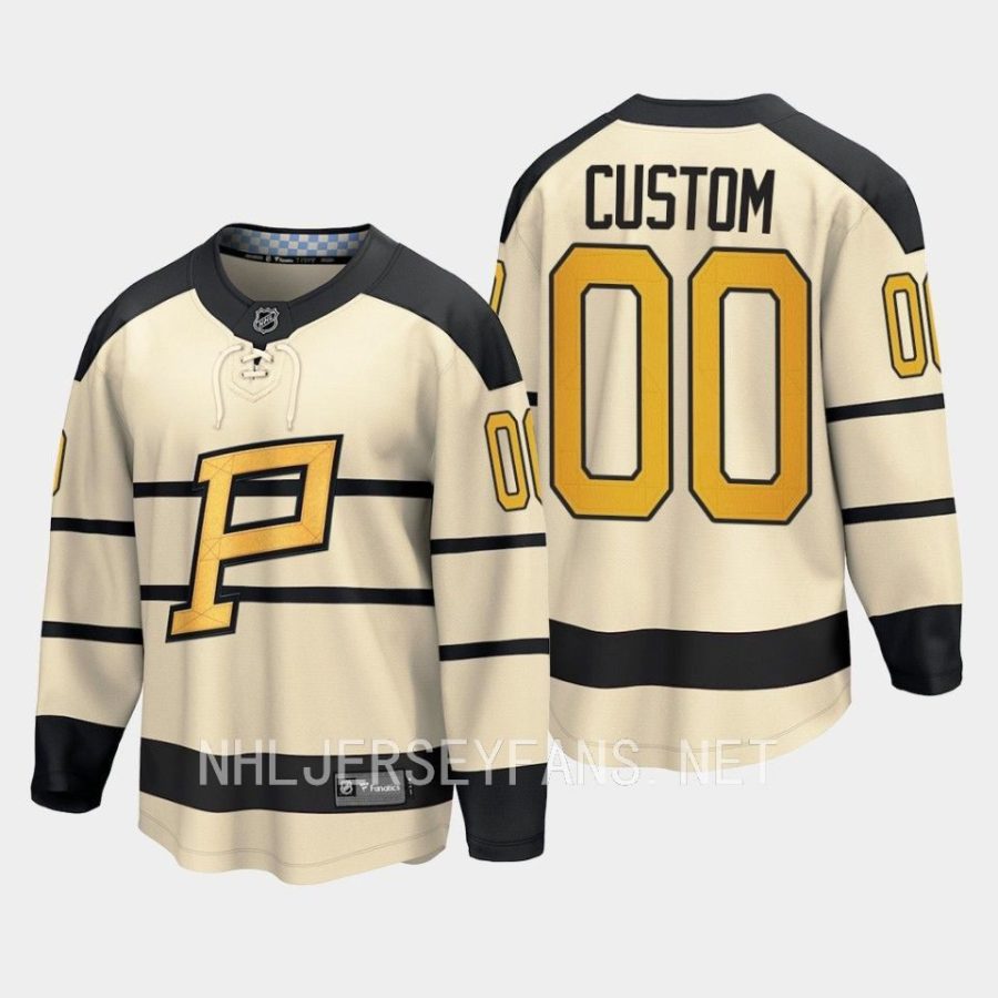 pittsburgh penguins custom 2023 winter classic player jersey cream