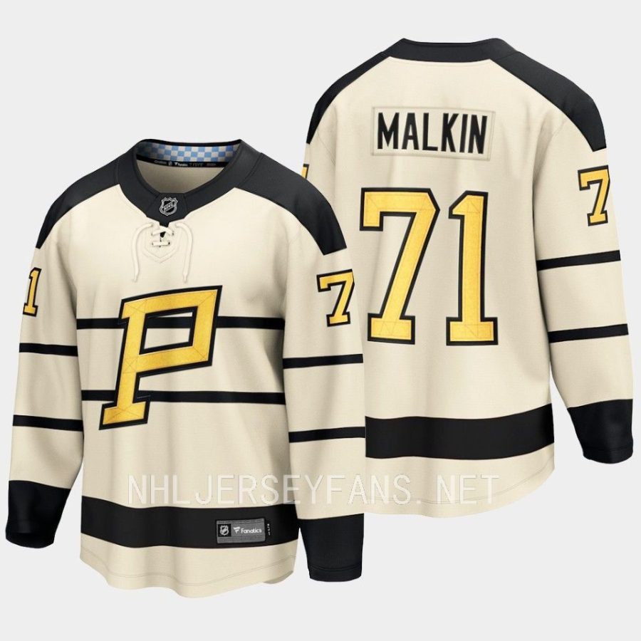 pittsburgh penguins evgeni malkin 2023 winter classic player jersey cream