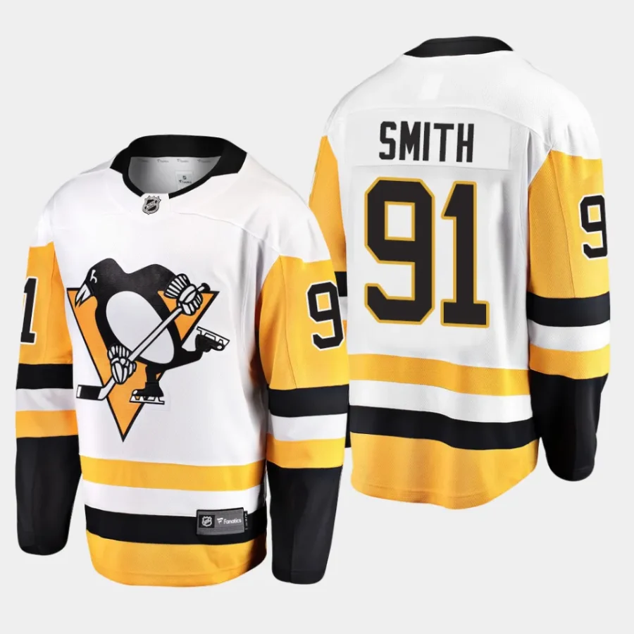 pittsburgh penguins reilly smith away breakaway player jersey white