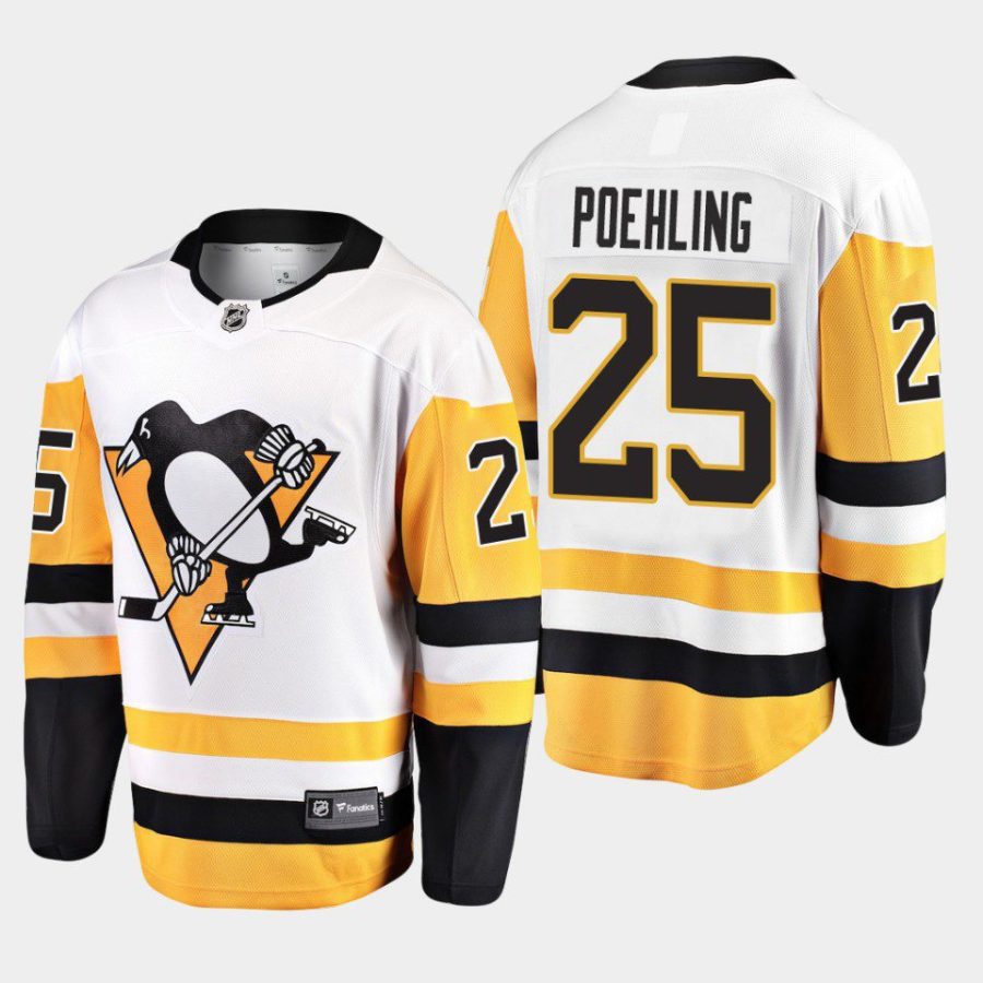 pittsburgh penguins ryan poehling away 2022 breakaway player jersey white