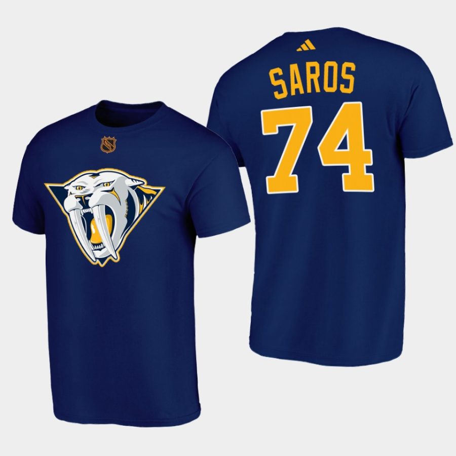 predators juuse saros navymustard cat reverse retro 2.0 t shirt