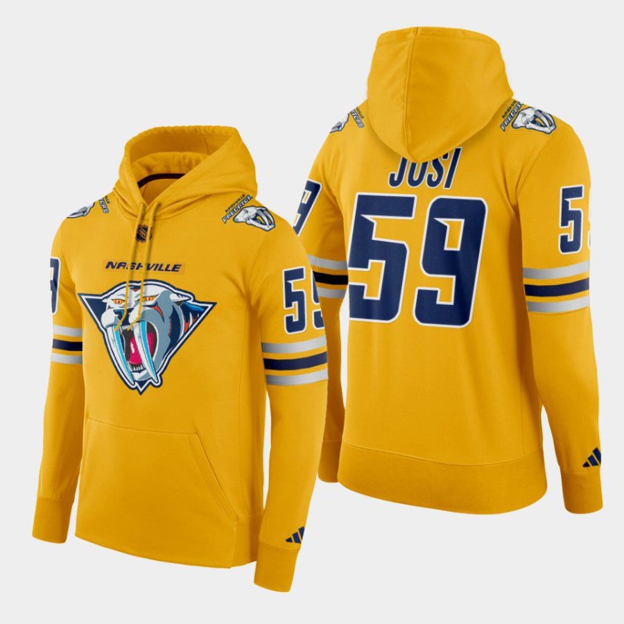 predators roman josi gold reverse retro 2.0 pullover hoodie