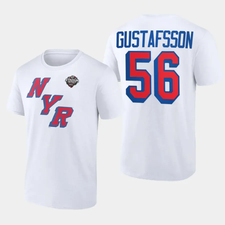 rangers erik gustafsson white 2024 nhl stadium series logo t shirt