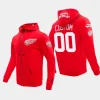 red wings custom red classic chenille full zip jacket hoodie