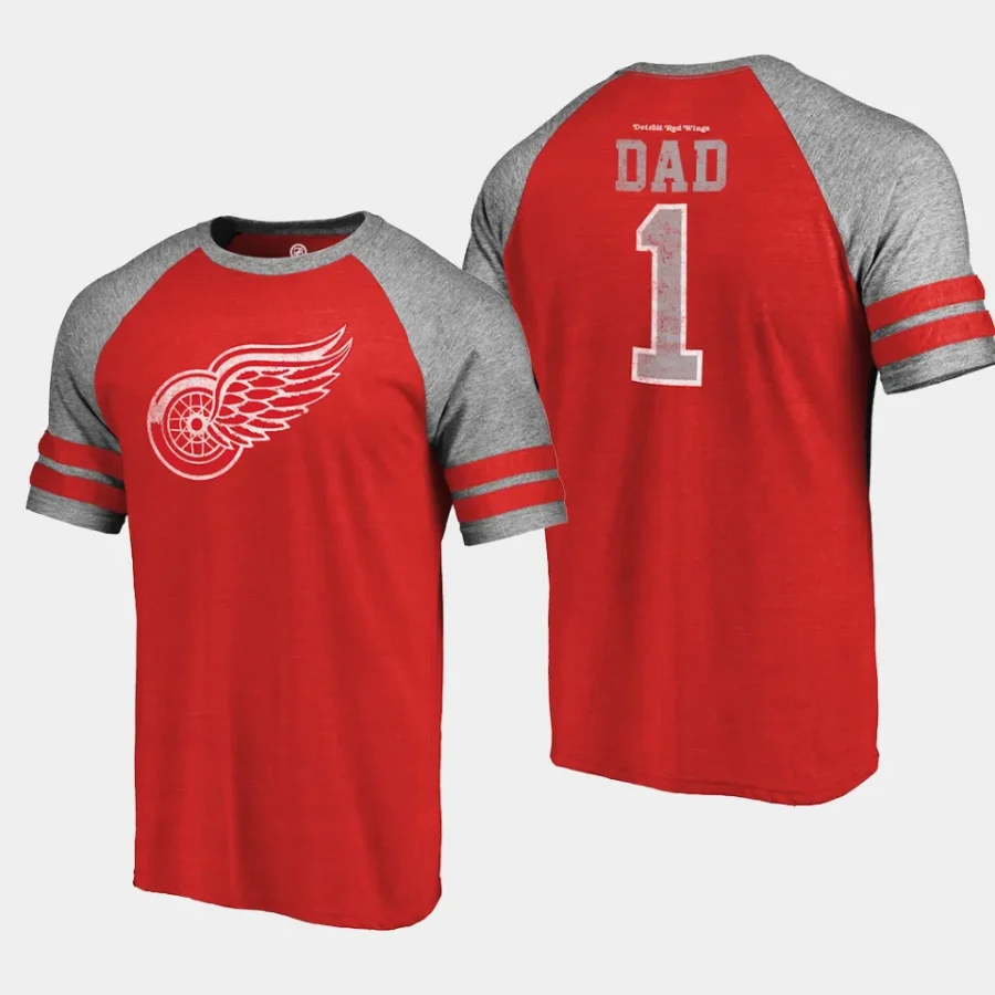 red wings red fathers day greatest dad raglan tri blend t shirt