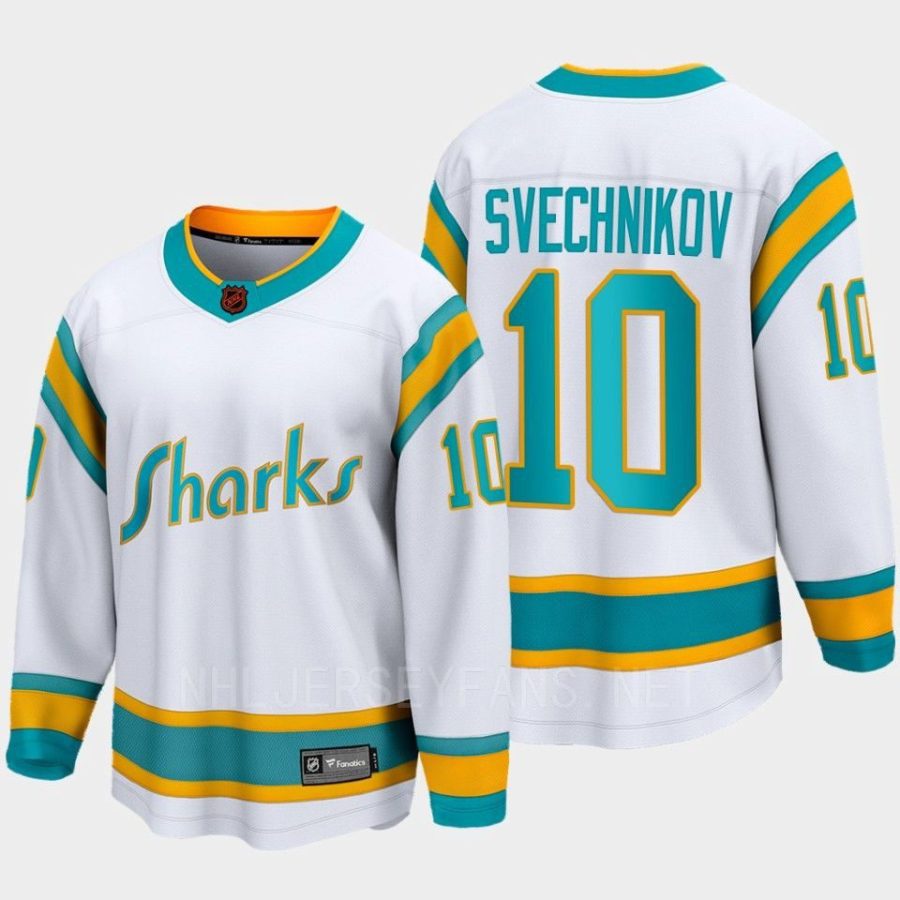 san jose sharks evgeny svechnikov special edition 2.0 2022 breakaway player retro jersey white