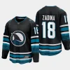 san jose sharks filip zadina cali fin 3rd alternate 2023 24 breakaway player jersey black