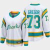 san jose sharks noah gregor special edition 2.0 2022 breakaway player retro jersey white