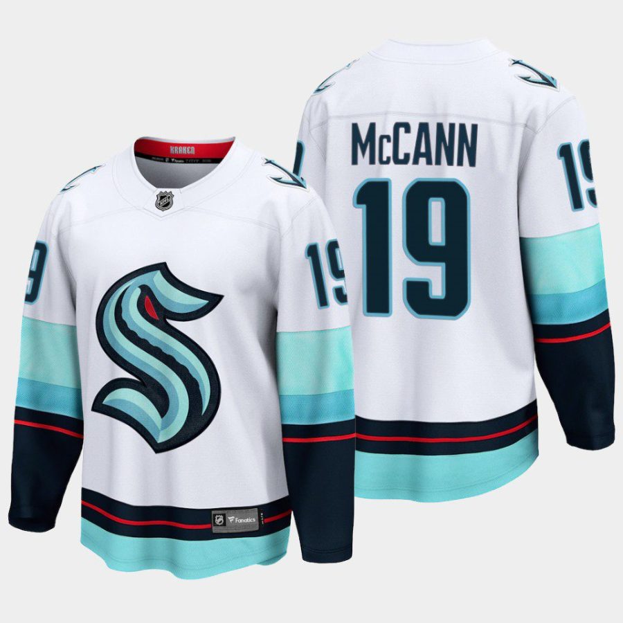 seattle kraken jared mccann away 2022 breakaway player jersey white