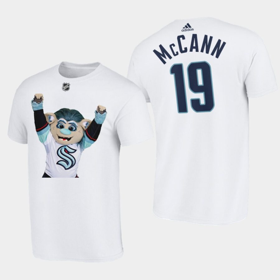 seattle kraken jared mccann white team mascot buoy tee