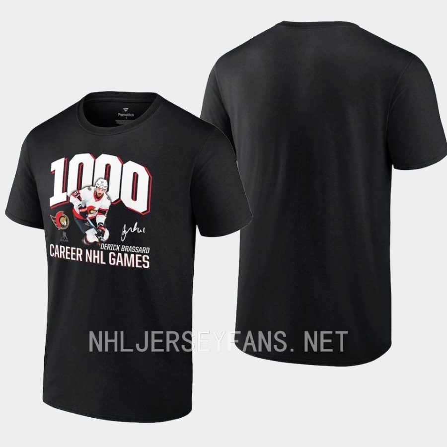 senators derick brassard black 1000 career games t shirt