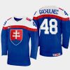 slovakia hockey daniel gachulinec 2022 iihf world championship away jersey blue