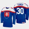 slovakia hockey matej tomek 2022 iihf world championship away jersey blue