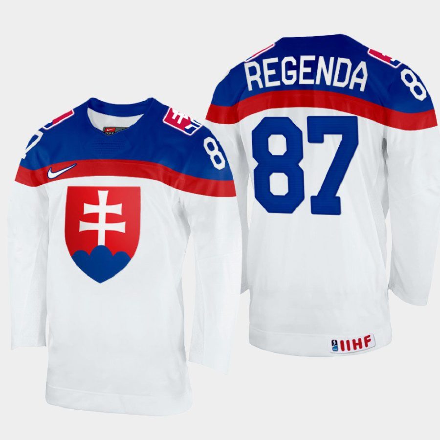 slovakia hockey pavol regenda 2022 iihf world championship home jersey white